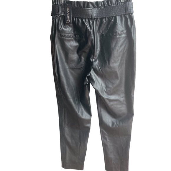 Blank NYC  Black Faux Leather Paper Bag High Waist Pants Belted Size 30 - Picture 10 of 12